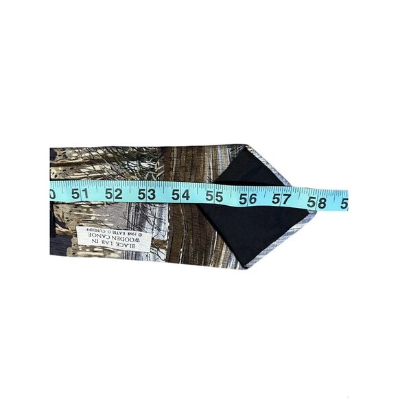 Vintage Endangered Species Silk Tie Black Lab In Wooden‎ Canoe - Picture 6 of 7